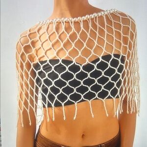 Elegant Pearl Beaded Capelet